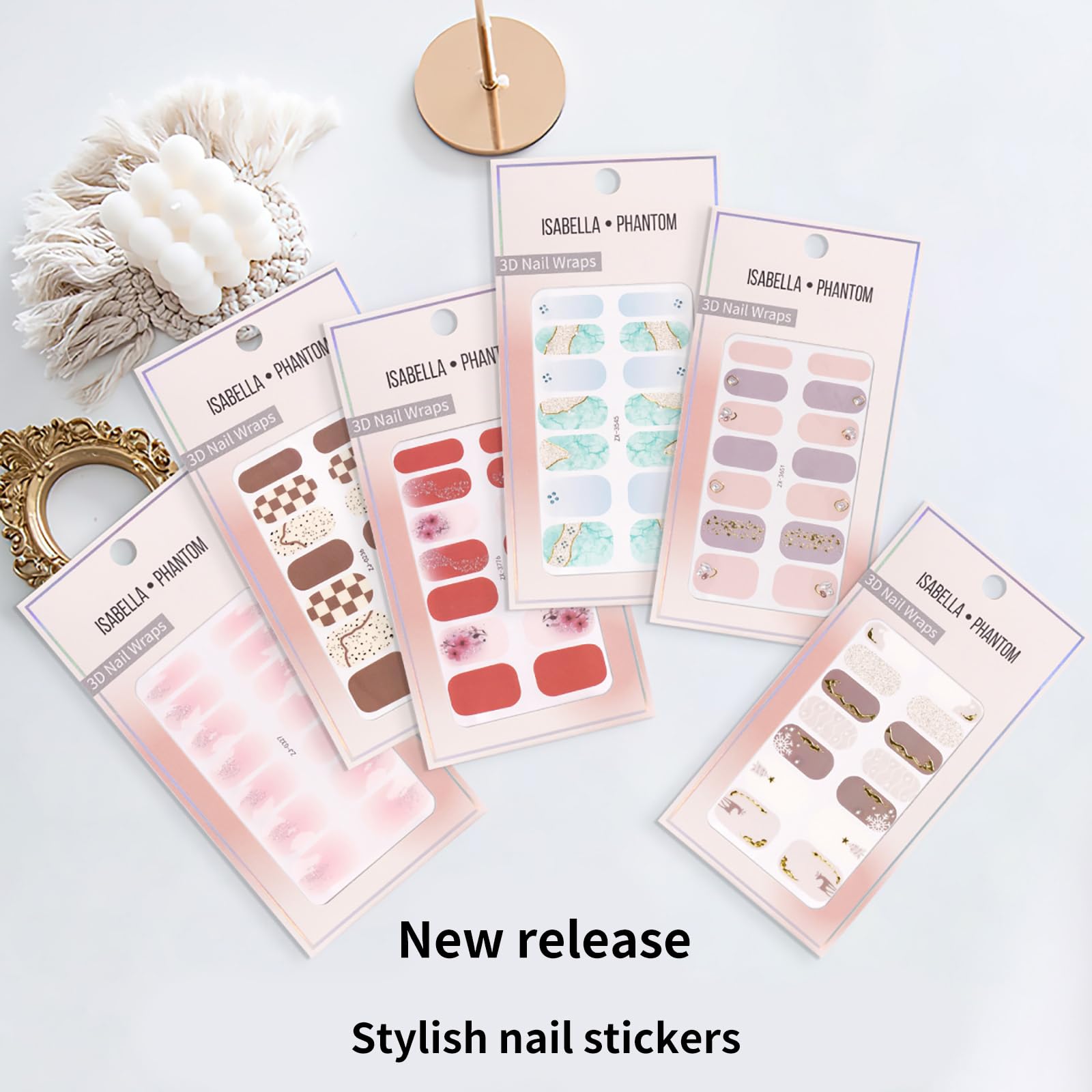 56 Pcs DIY Nail Art Stickers - Full Wrap Gradient Glitter Nail Polish Strips, Self-Adhesive Nail Decals with Nail File for Women & Girls | Home Manicure, Party Nail Decor, Gift Idea