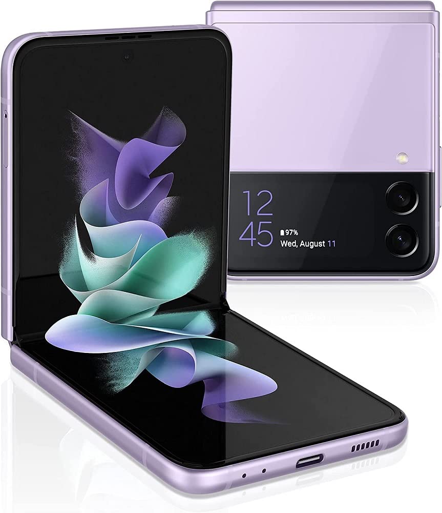 SAMSUNG Galaxy Z Flip 3 5G Unlocked Smartphone - 128GB Lavender (US Version, Renewed) | Stylish Foldable Phone for Work, Travel & Social Media