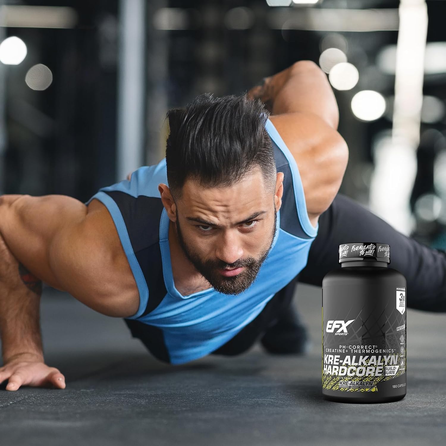 EFX Sports Kre Alkalyn Hardcore 120 Capsules - Premium Creatine Supplement for Muscle Growth & Strength | Pre-Workout & Post-Workout Recovery