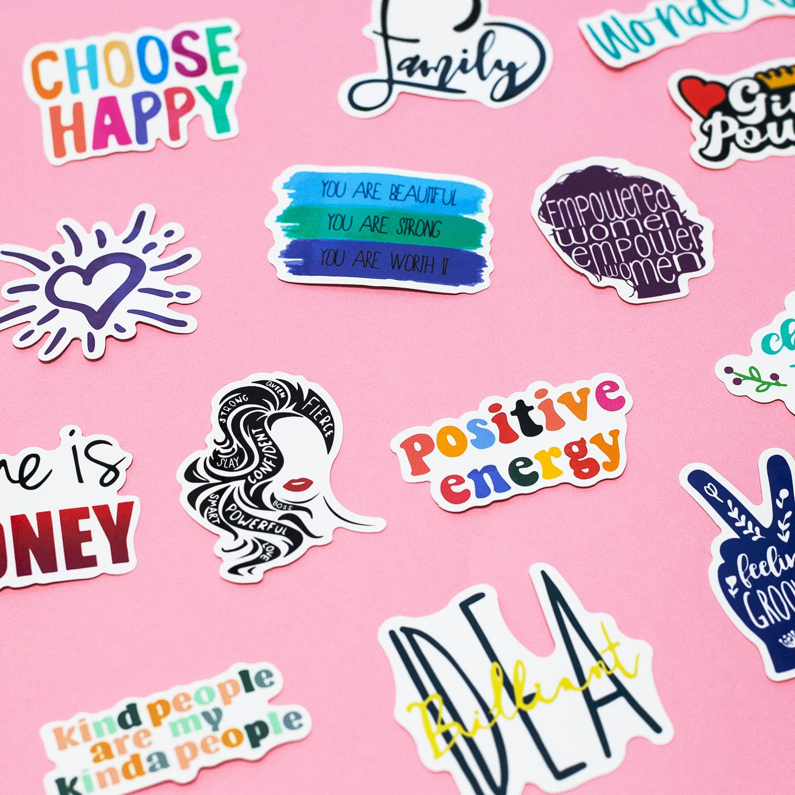 100 PCS Inspirational Quote Stickers - Motivational Stickers for Adults, Teens & Students - Positive Affirmation Stickers for Vision Board, Journaling, Scrapbooking, Water Bottles & Laptop Decoration - Perfect for Daily Inspiration & Self-Care