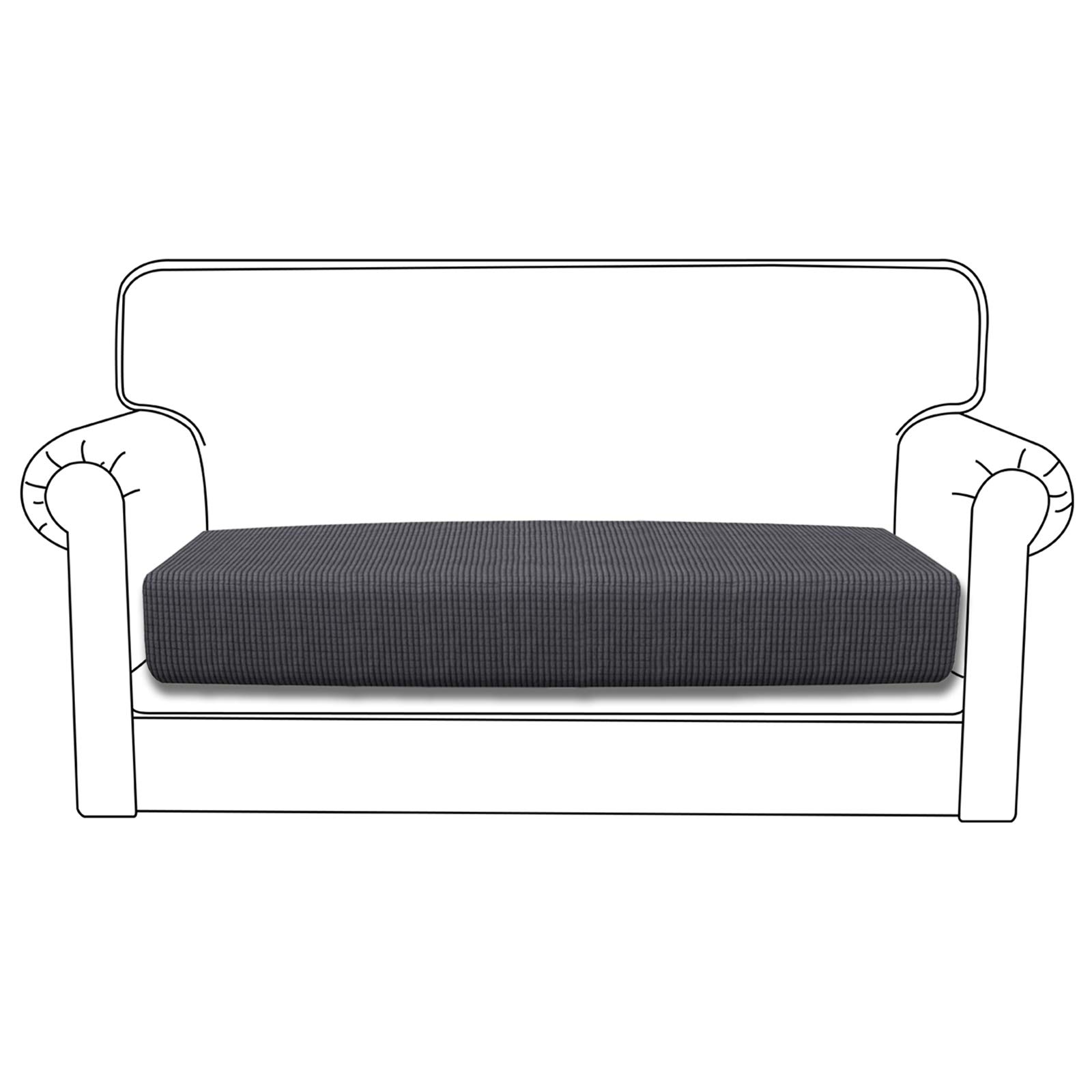 Stretch Loveseat Cushion Cover - Soft Elastic Sofa Slipcover Protector for Furniture (Dark Gray) | Perfect for Living Room, Bedroom & Home Decor