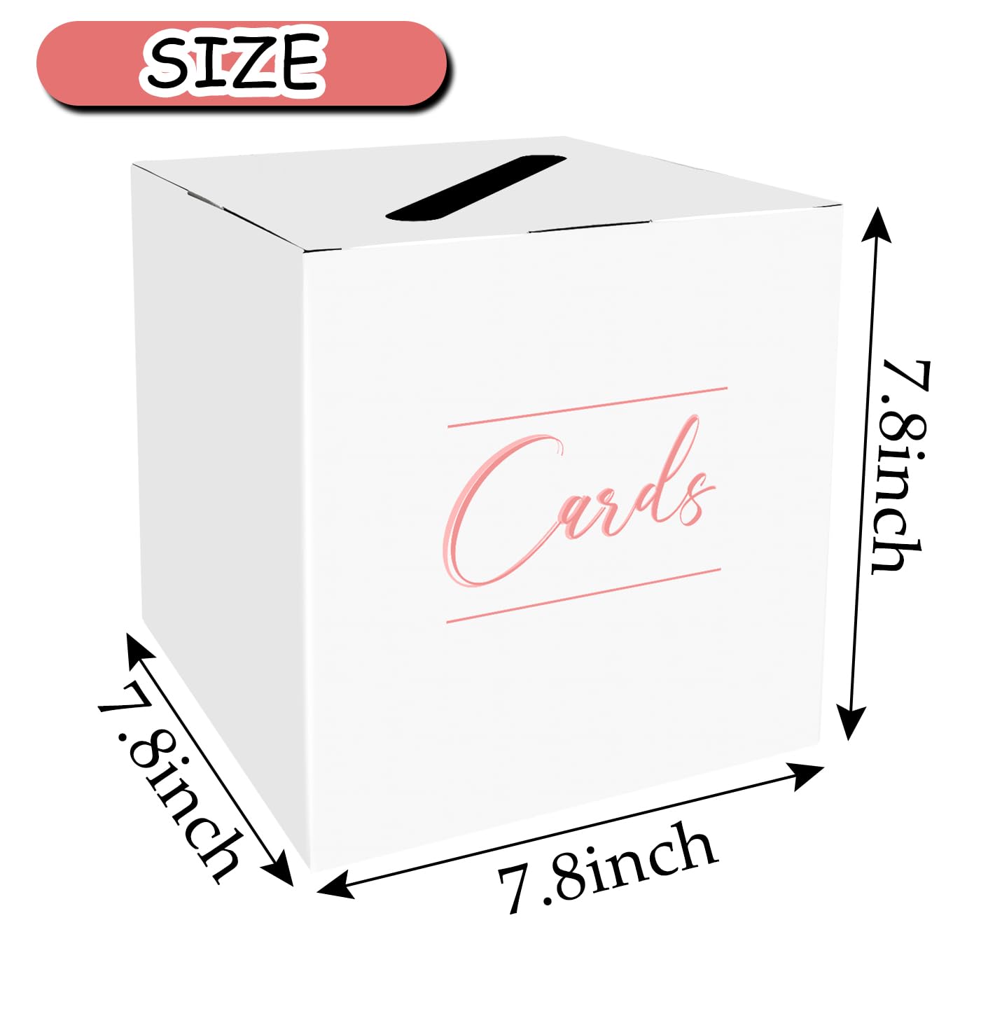 Pink Wedding Card Box Holder for Party, Baby Shower & Birthday Gifts