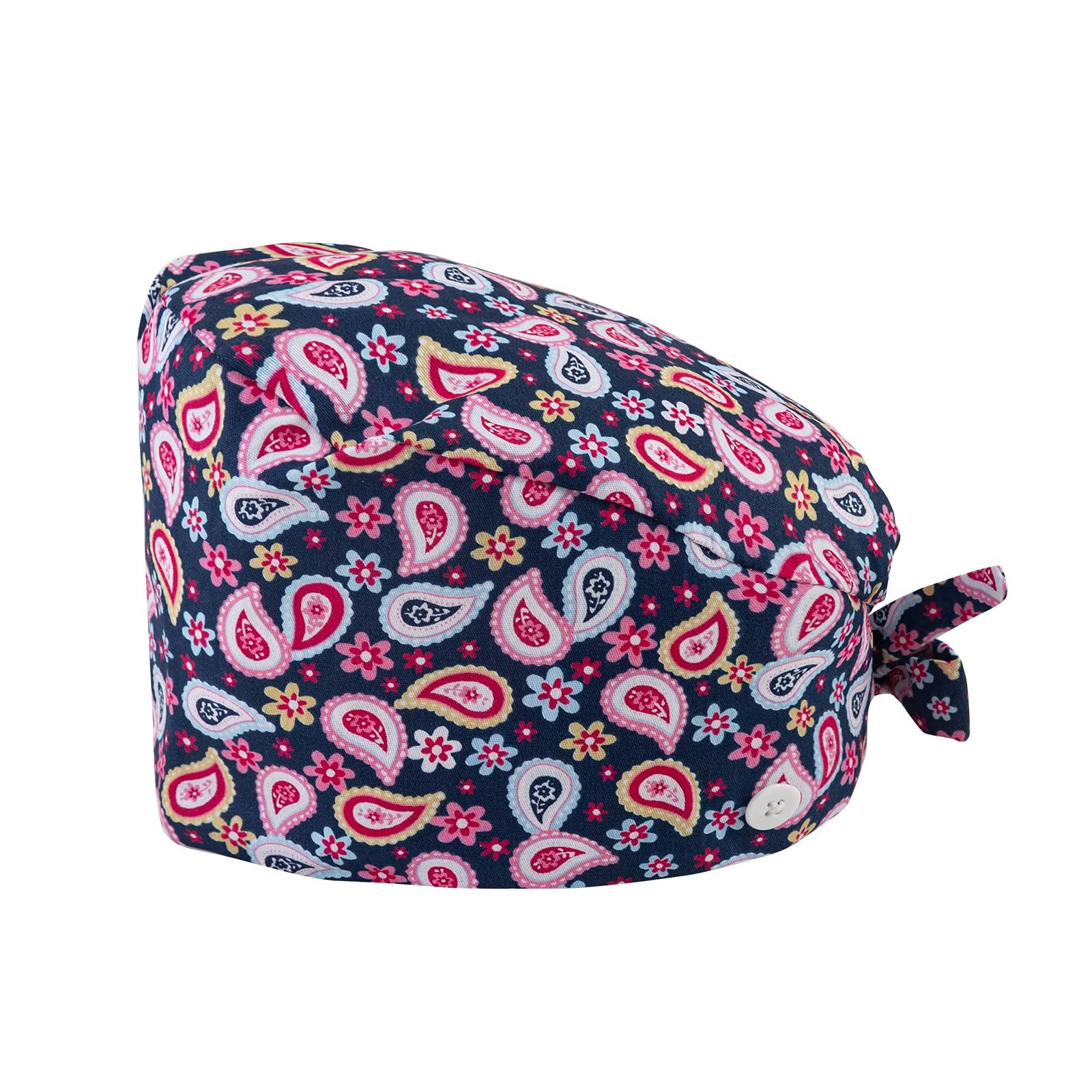 Adjustable Floral Nurse Hat with Sweatband - Breathable Skull Cap for Women, Ear Protection Headband, Stretchy Head Cover for Healthcare Workers - Perfect for Hospitals, Clinics & Outdoor Sun Protection