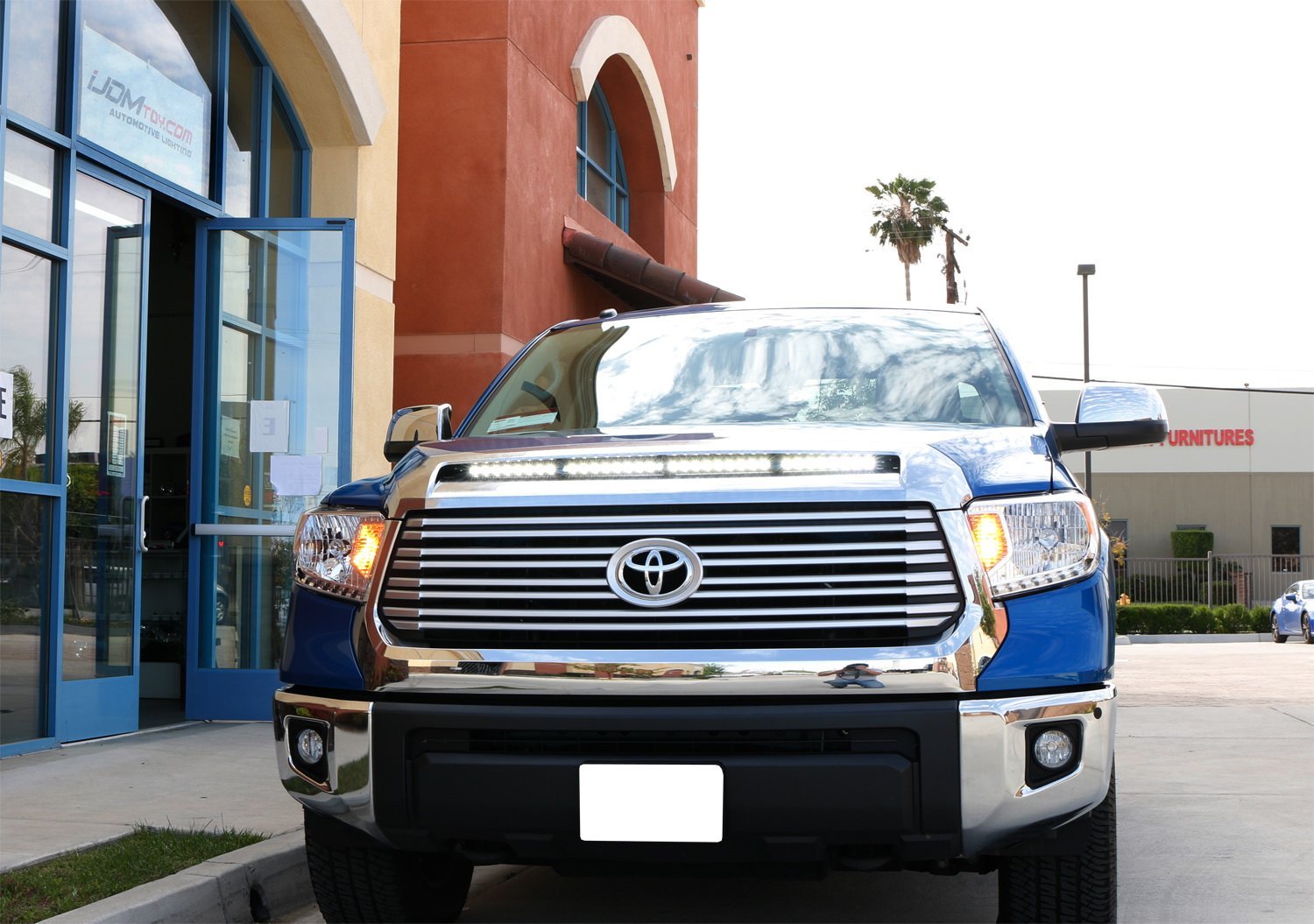 108W 36 LED Light Bar with Hood Scoop Bulge Mounting & Wiring Kit - Compatible with 2014-2021 Toyota Tundra - Perfect for Off-Roading, Night Driving & Truck Customization