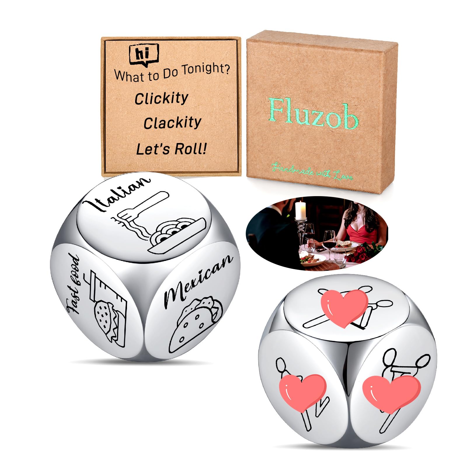 Valentine's Day Gifts for Him - Romantic Dice Game for Couples, Funny Date Night Ideas, Unique Anniversary & Christmas Presents for Boyfriend/Husband - Perfect for Birthdays, Stocking Stuffers & Romantic Evenings