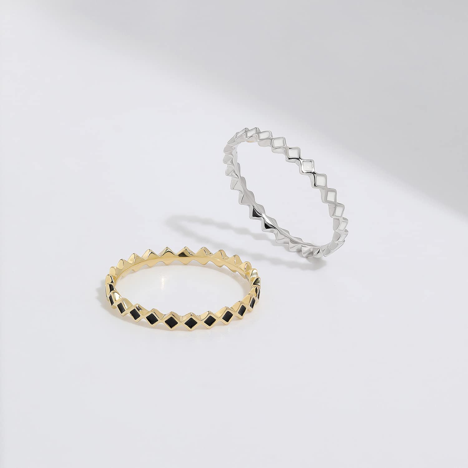 Meissa Stackable Rings for Women - 925 Sterling Silver Thin Stacking Rings, Handmade Dainty Gold Ring Set, Friendship Jewelry Gift for Her (Gold, Size K) - Perfect for Layering, Everyday Wear & Special Occasions