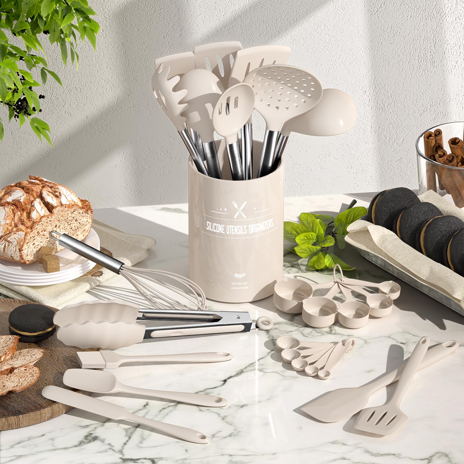 Umite Chef 12-Piece Silicone Kitchen Utensils Set - Heat Resistant Cooking Tools with Stainless Steel Handles (Spatula, Spoon, Turner) - Safe for Nonstick Cookware & Dishwasher - Perfect for Baking, Frying & Everyday Cooking