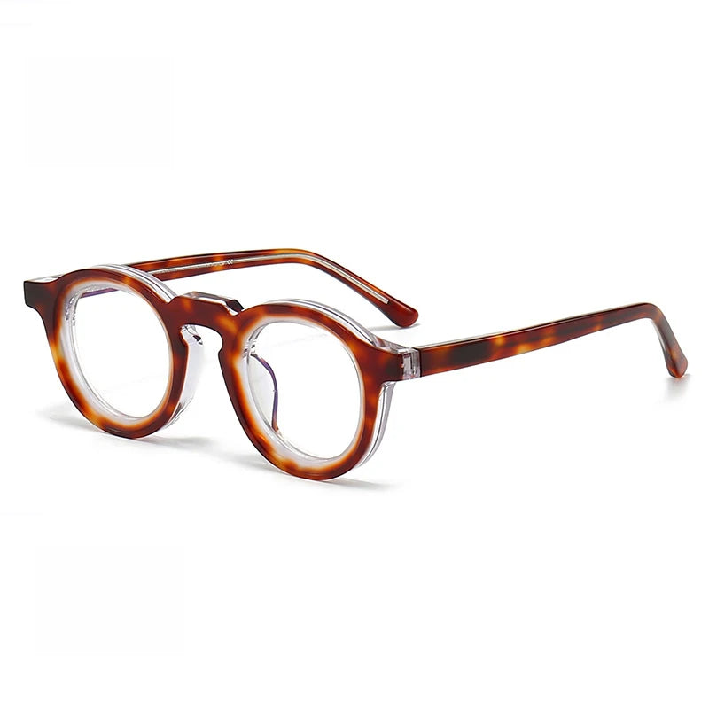 Stylish Black Unisex Acetate Full Rim Round Eyeglasses 442721 - Perfect for Work, Reading & Everyday Fashion