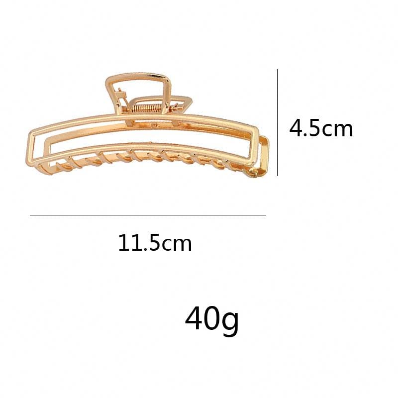 INHEAVEN Metal Hair Clips for Women - 2 Pack Medium Claw Clips for Thick Hair, Strong Hold Gold Hair Clamps for Styling | Perfect for Updos, Ponytails & Everyday Hair Accessories