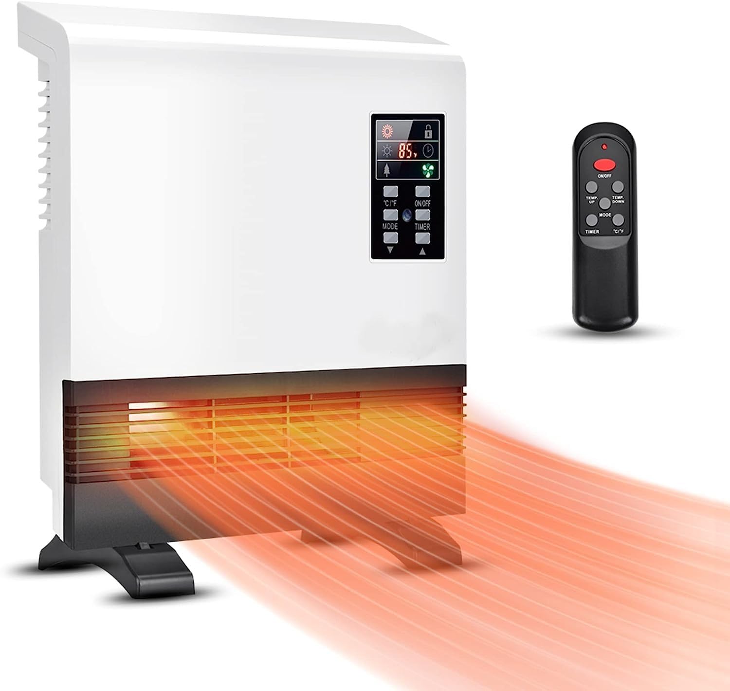 Airchoice 1500W Electric Space Heater - Wall Mounted or Stand Use with Timer & 3 Heating Modes | Energy Efficient Infrared Heater for Bedroom, Bathroom & Office | Perfect for Winter Warmth & Small Room Heating