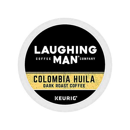 Laughing Man Colombia Huila Dark Roast Coffee K-Cups, 100 Count - Premium Single-Serve Pods for Keurig Brewers | Perfect for Home, Office & Gifts
