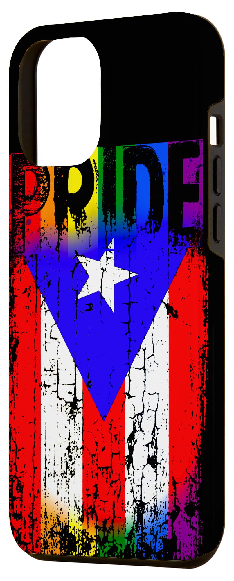 iPhone 12 Pro Max Case - Puerto Rican Gay Pride Flag LGBTQ Boricua Distressed Cover - Protective Phone Case for iPhone 12 Pro Max - Show Your Pride at Parades, Festivals & Daily Life