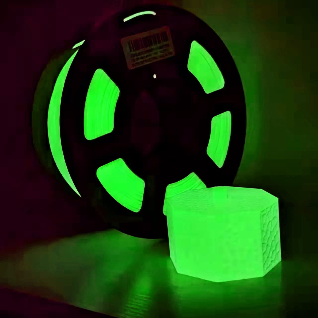 Premium 3D Printer Filament PLA 1.75mm - Glow in The Dark Filament 1KG (2.2 LBS) Spool - Apple Green Glow Green - Perfect for DIY Projects, Cosplay Props & Creative Nighttime Decorations