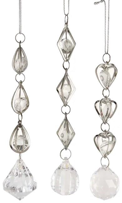 4.8 Inch Clear Acrylic Dangle Ornament - Christmas Tree Decoration, DIY Craft, Party Hanging Decor for Home, Wedding, Holiday, and Festive Celebrations