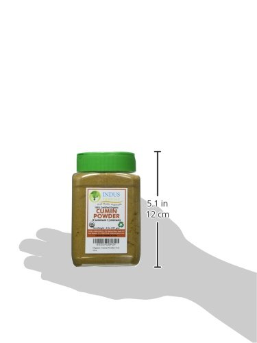 Indus Organics Premium Cumin Powder - 8 Oz Glass Jar | High Purity, Freshly Packed Ground Cumin Seeds | Perfect for Indian Cooking, Spice Blends & Healthy Recipes