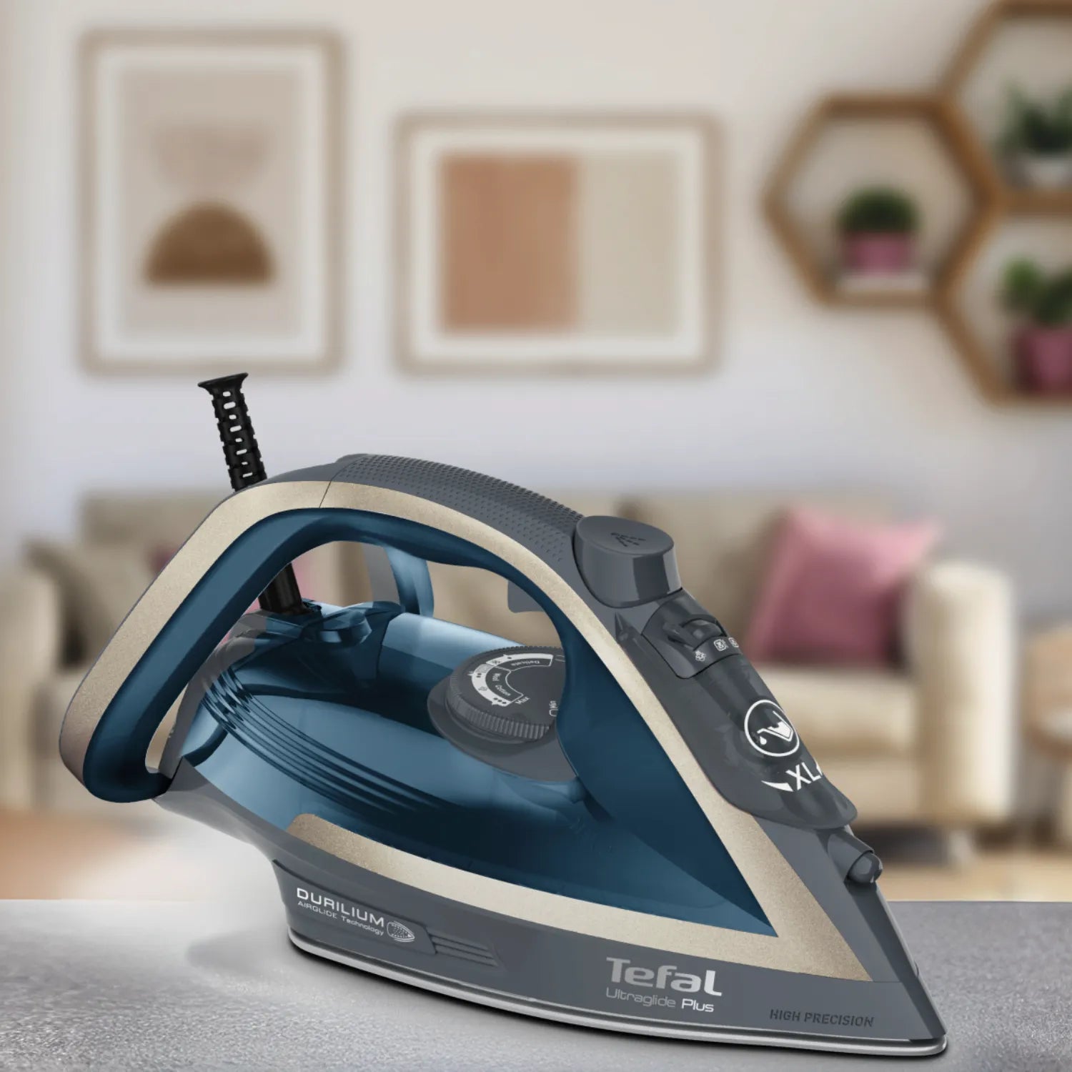 Tefal Ultraglide Plus Steam Iron FV5844 - Professional Steam Iron with 1800W Power, Anti-Calc & Self-Cleaning System - Perfect for Clothes, Linen & Home Fabric Care