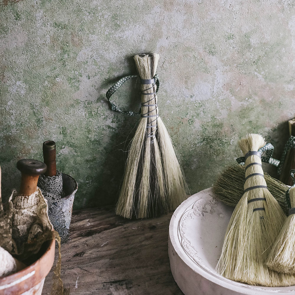 Handmade Wire Wrapped Tampico Hand Brush - Natural Fiber Cleaning Brush for Kitchen, Grill & Outdoor Use - Durable Scrub Brush for Pots, Pans & Camping Gear