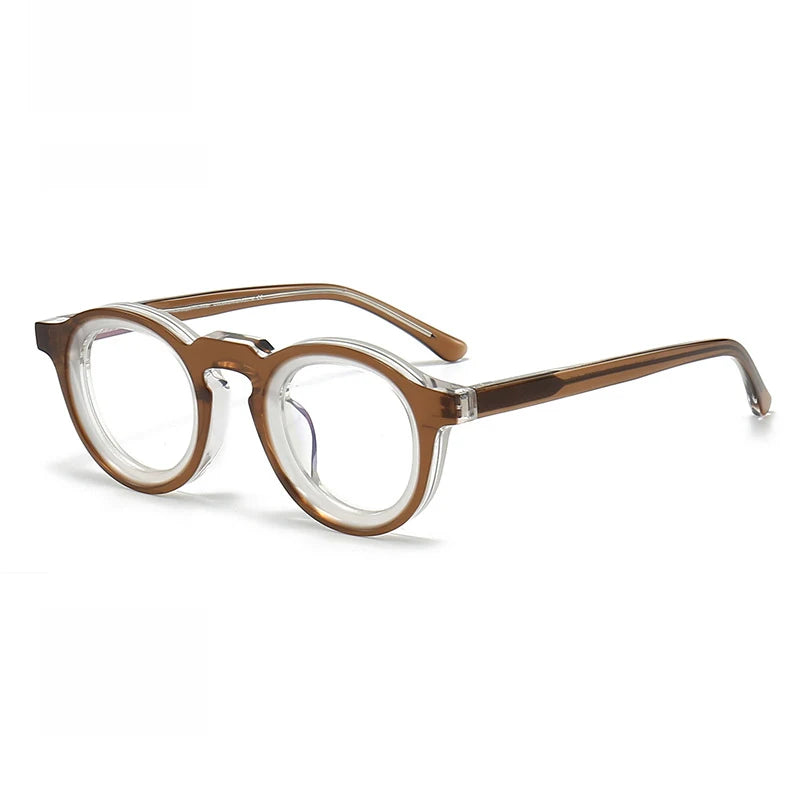 Stylish Black Unisex Acetate Full Rim Round Eyeglasses 442721 - Perfect for Work, Reading & Everyday Fashion