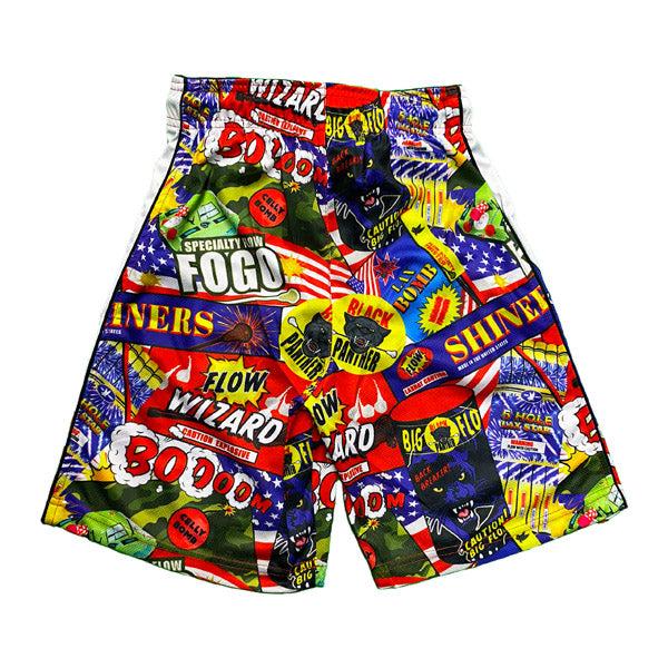 Men's Firecracker Flow Shorts - Quick-Dry Athletic Running Shorts with Pockets for Gym, Workout & Outdoor Activities