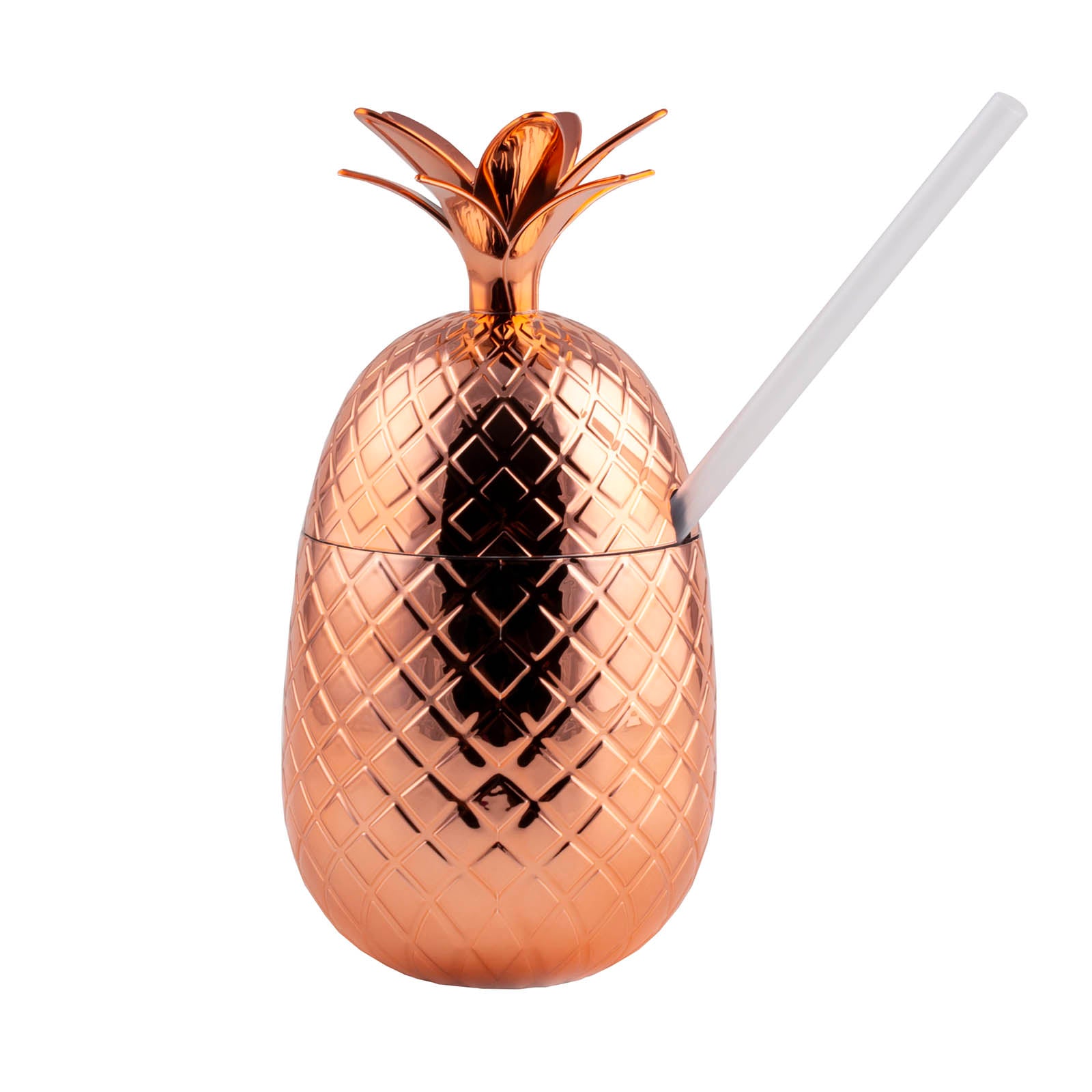 BarConic® Pineapple Shaped Cup with Straw - 16oz BPA-Free Plastic Tumbler for Smoothies, Cocktails & Iced Drinks - Perfect for Pool Parties, Beach Vacations & Summer BBQs (Multiple Color Options)
