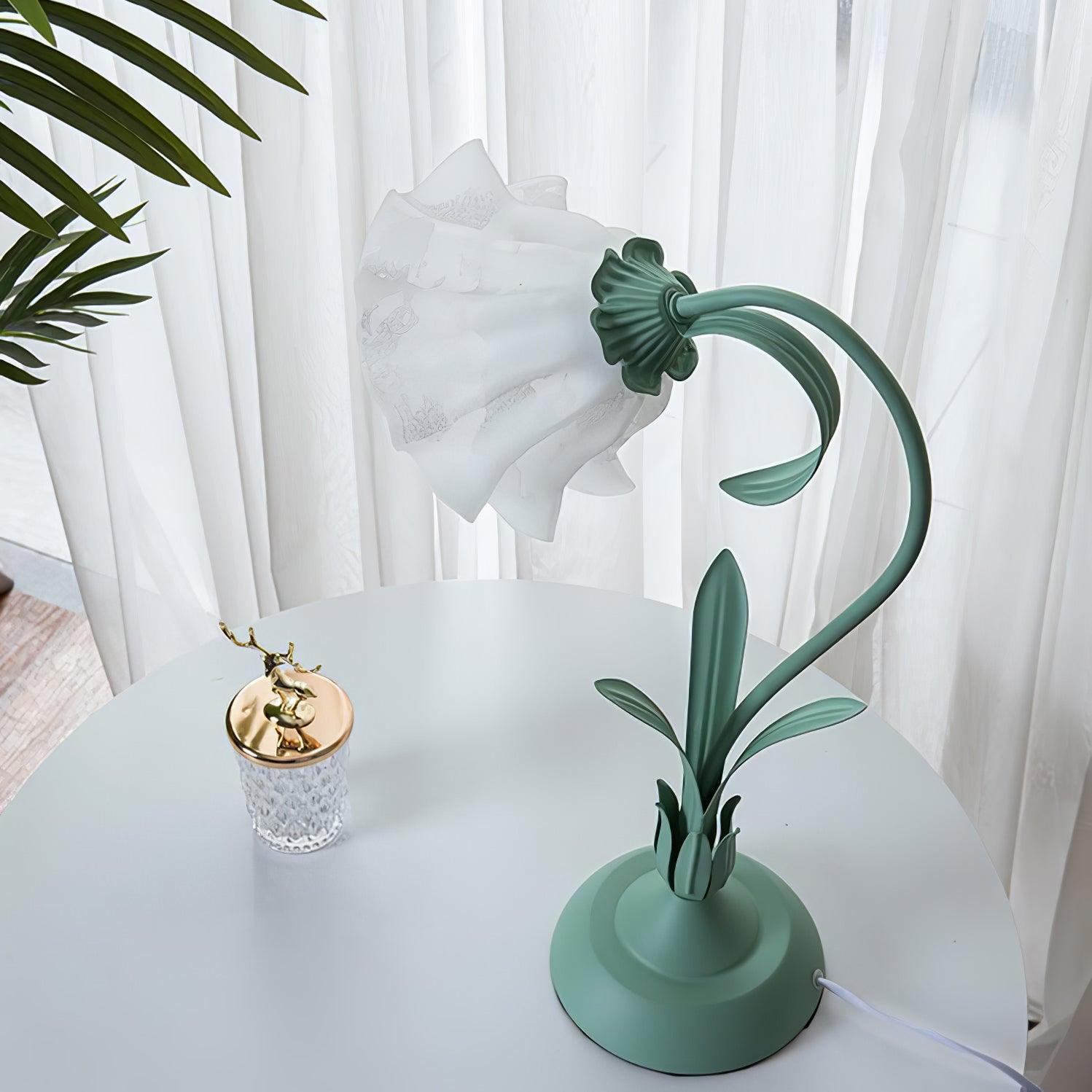 Lily of the Valley Table Lamp - Elegant Floral Bedside Lighting for Bedroom, Living Room & Office Decor - Perfect for Reading, Relaxing & Creating Cozy Ambience