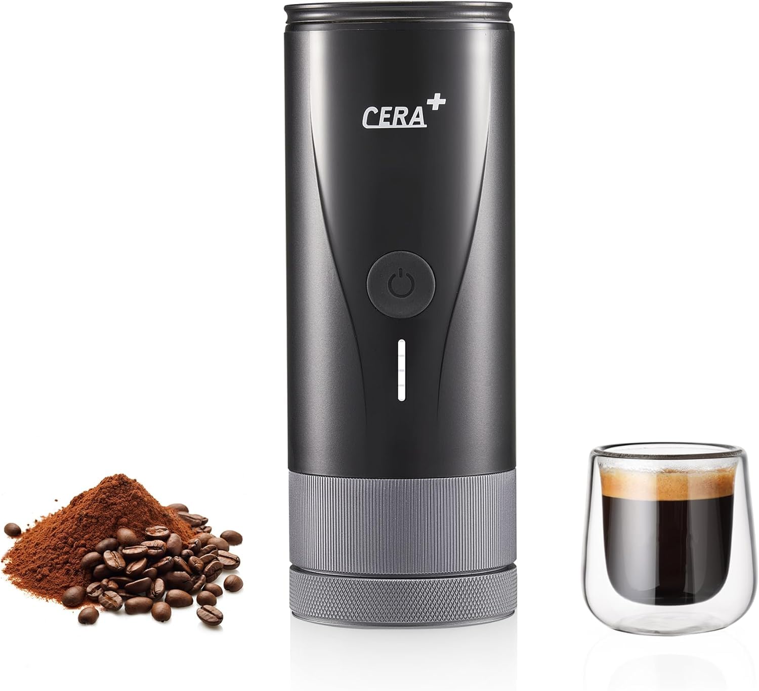 CERA+ PRO Portable Espresso Machine - Self Heating Specialty Coffee Maker for Travel, Compatible with Ultra-Fine Grind | Professional Electric Coffee Machine for Home, Office & Outdoor Adventures
