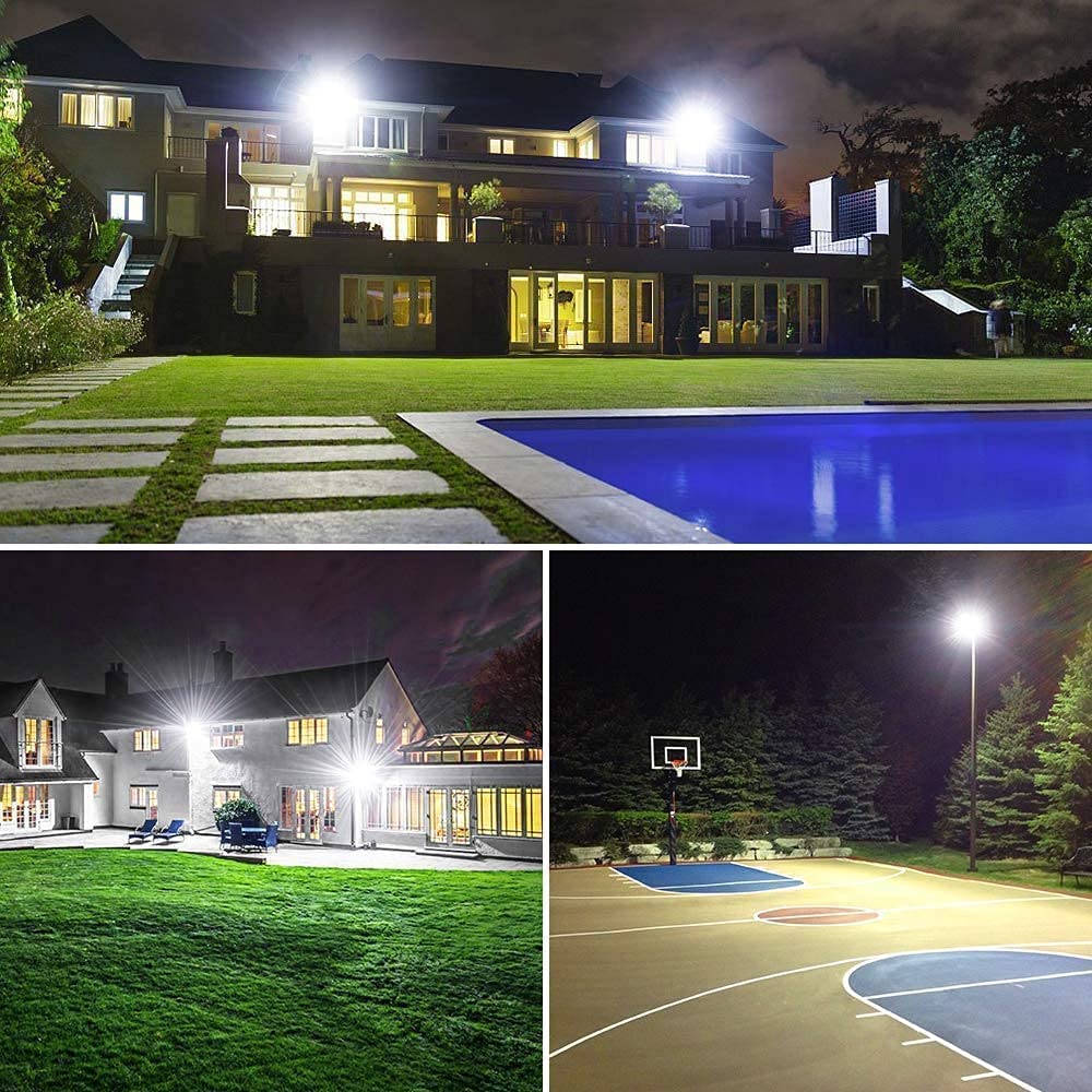 400W LED Stadium Flood Lights - 50,000LM Super Bright, 100-277V Wide Voltage, IP66 Waterproof, 5000K Daylight White - Commercial Sports Field Lighting for Football, Baseball, Tennis Courts and Outdoor Arenas