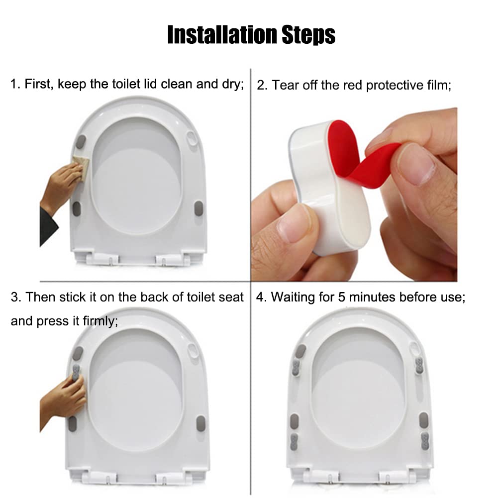 8-Piece Universal Bidet Toilet Seat Bumpers - Height Increasing Pads with Strong Adhesive Rubber for Home, Hotel, Hospital & School Use - Perfect for Toilet Seat Replacement and Comfort Enhancement