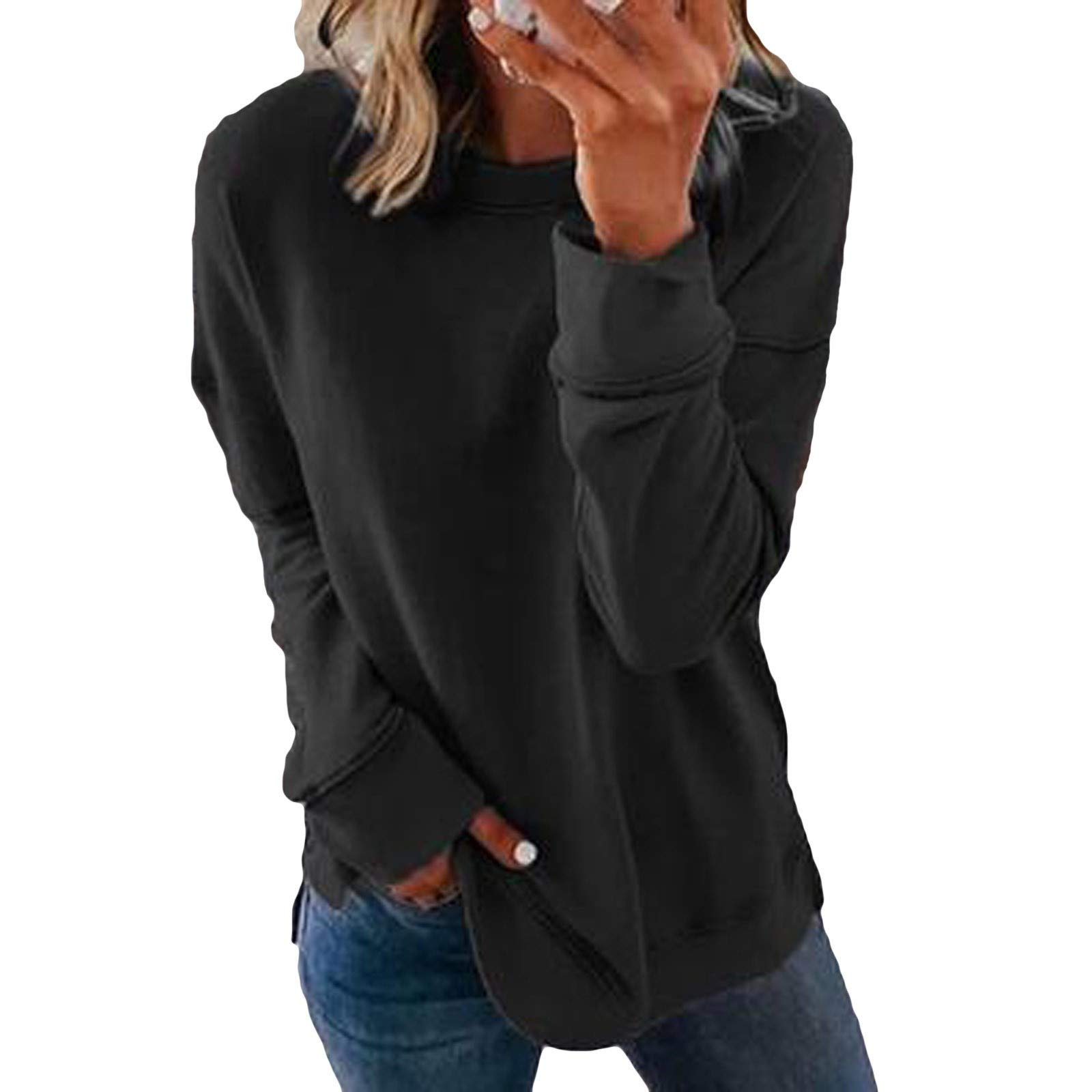 VREWARE Women's Casual Oversized Crewneck Sweatshirt - Long Sleeve Pullover Loose Fit Hoodie Top for Women | Perfect for Lounge Wear, Street Style & Fall Fashion