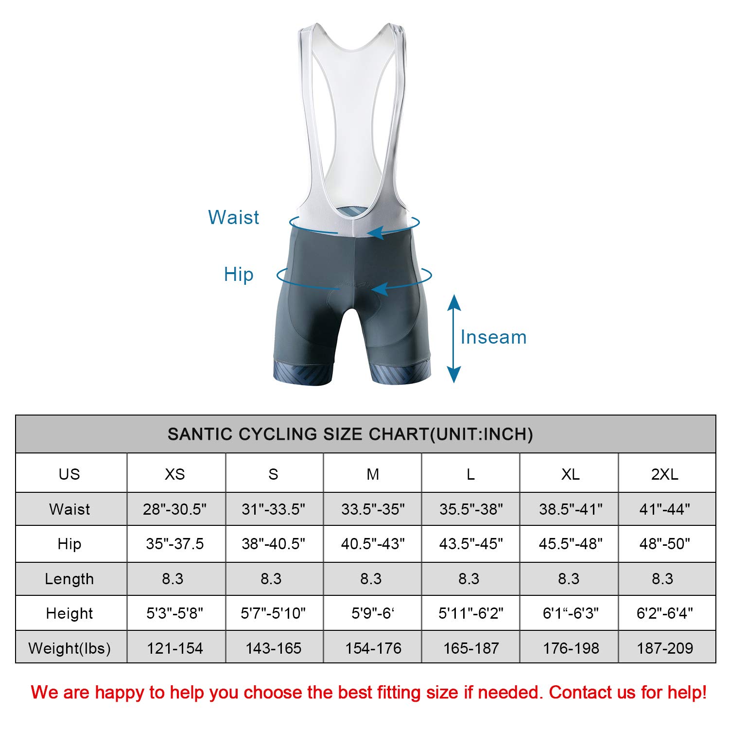 Santic Men's 3D Padded Cycling Bib Shorts - Breathable Black Bike Shorts with Comfortable Chamois for Road & Mountain Biking | Perfect for Training, Racing & Long Distance Cycling