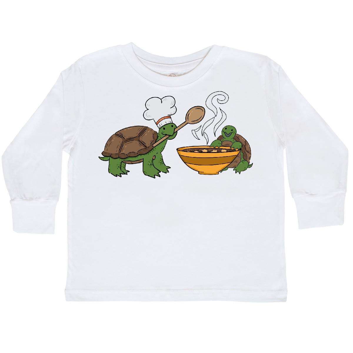 Inktastic Cute Turtle Chefs Making Soup Toddler Long Sleeve T-Shirt - Adorable Graphic Tee for Boys & Girls - Comfortable Cotton Kids Shirt - Perfect for Playdates, School & Family Outings