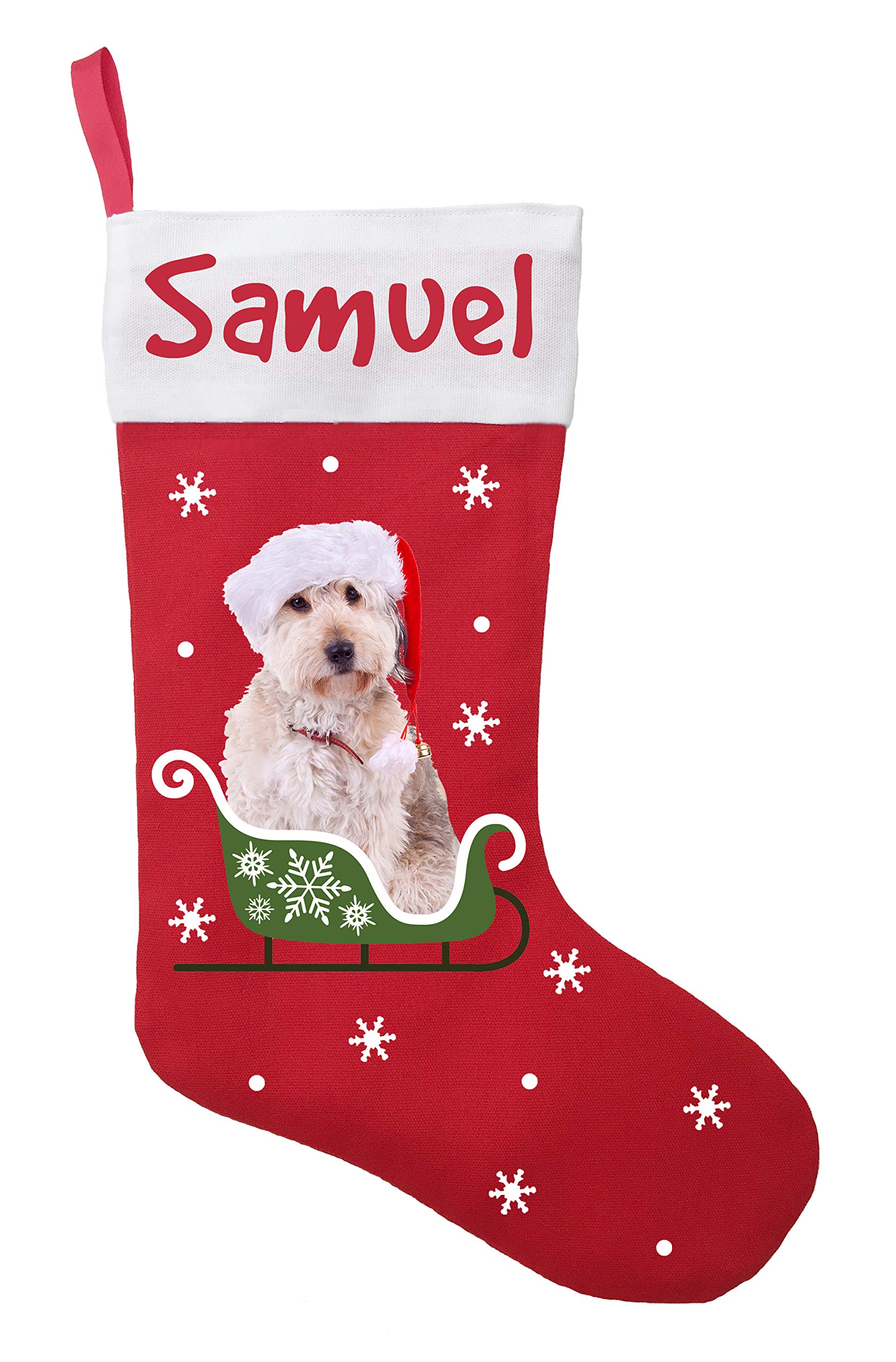 Doodle Dog Christmas Stocking - Personalized Pet Lover Gift for Holidays, Xmas Decor, Dog Themed Stocking for Fireplace Mantel - Perfect for Christmas Decorations & Pet Gifts