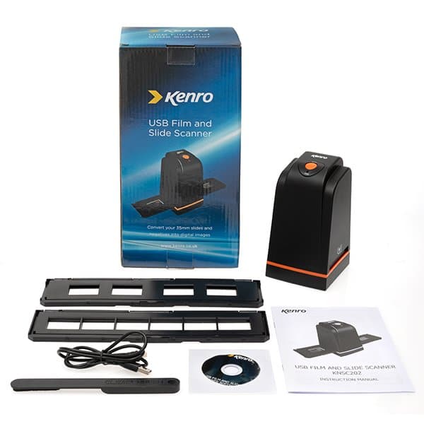 Kenro KNSC202 USB Film and Slide Scanner - Convert 35mm Negatives & Slides to Digital - Perfect for Archiving Old Photos, Digitizing Family Memories, and Photography Projects