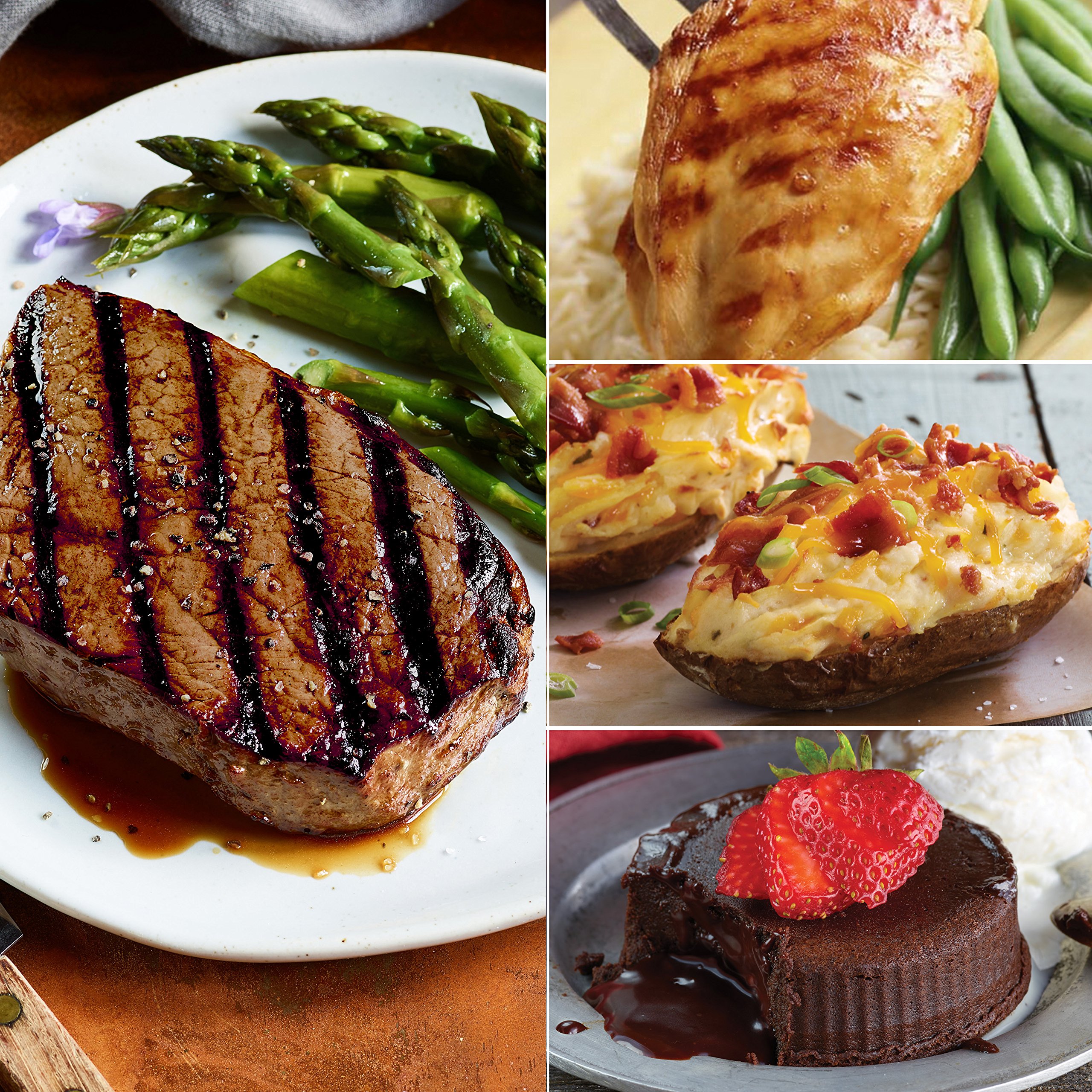 Premium Top Sirloin Steak & Boneless Chicken Meal Kit with Twice Baked Potatoes & Chocolate Truffle Lava Cakes - Gourmet Dinner Package for Special Occasions, Date Nights & Family Gatherings | Easy Cooking Instructions Included
