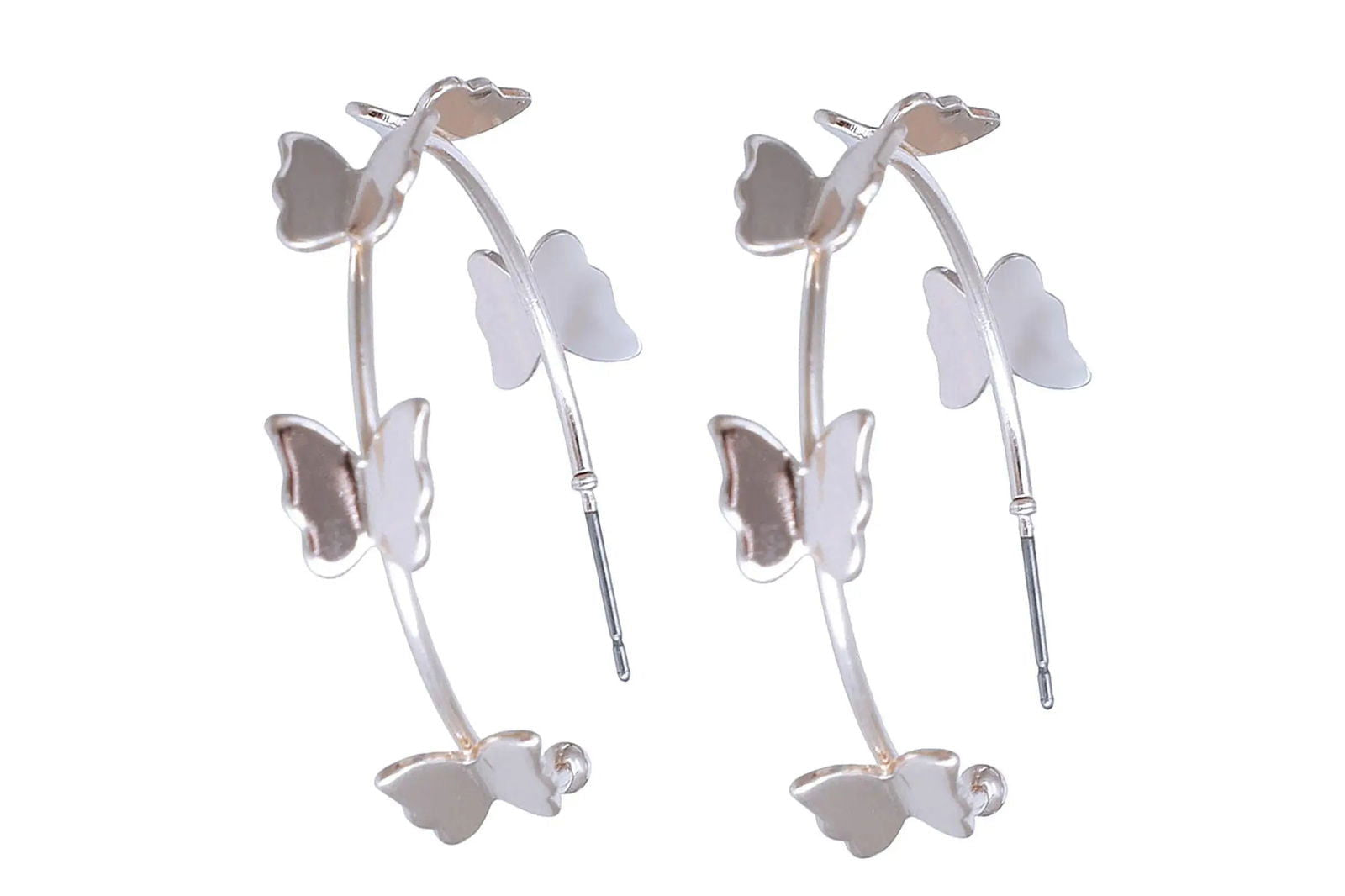 Stylish Silver Butterfly Hoop Earrings for Women - Trendy Dainty Jewelry Gift for Her - Perfect for Everyday Wear, Parties & Special Occasions