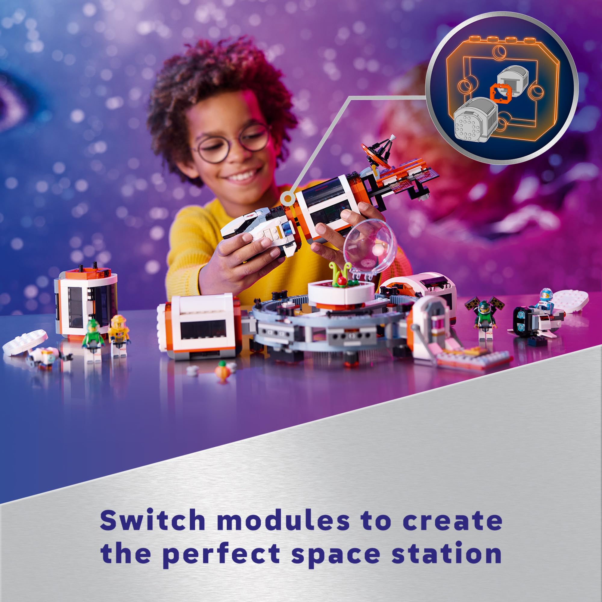 LEGO City Modular Space Station STEM Building Toy with 6 Astronaut Minifigures - Educational Science Exploration Set for Kids Ages 7+ | Perfect Gift for Boys & Girls | Creative Play & STEM Learning Activity