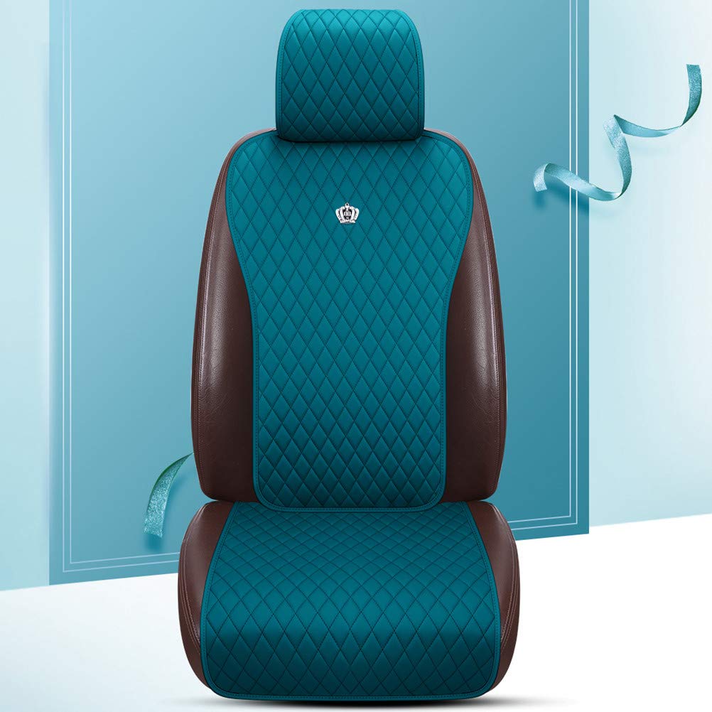 Premium Red Rain Universal Leather Car Seat Covers - 11-Piece Set with Crown Peacock Blue Design for Cars, Trucks, SUVs & Vans (2/3 Coverage) | Waterproof & Comfortable for Daily Commute, Road Trips & Family Travel