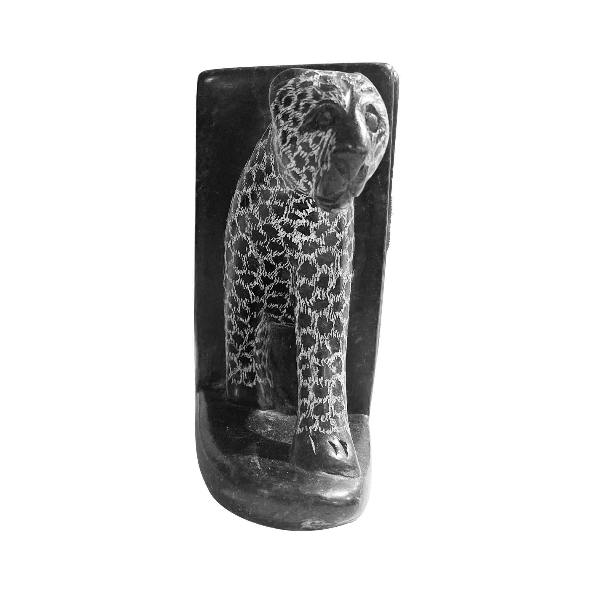 Natural Serpentine Tiger Gemstone Crystal Bookends - Hand Carved Stone Figurine Pair for Office & Home Decor - Healing Crystal Energy Book Holder - Feng Shui Gift for Desk & Bookshelf (RBK004)