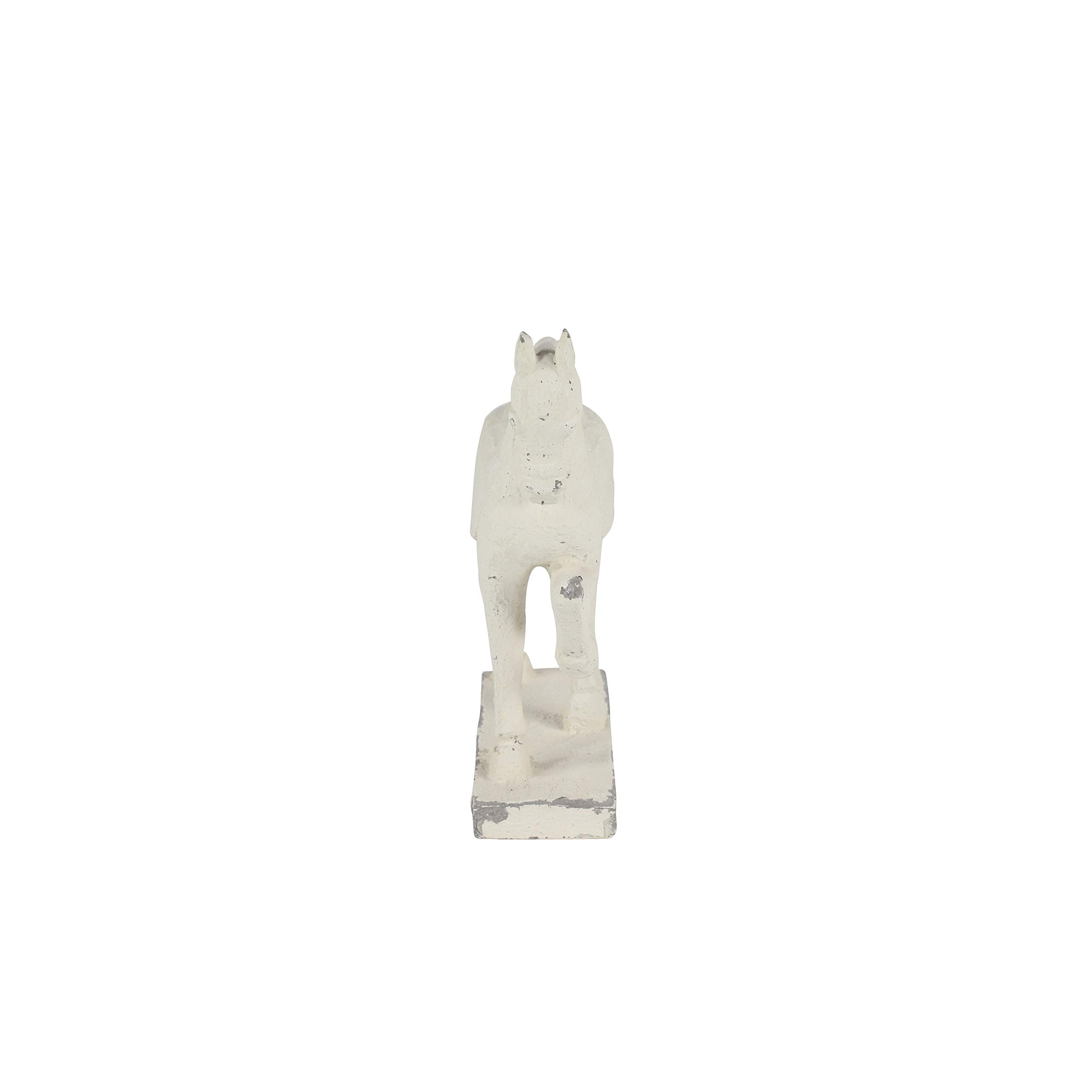 Distressed White Horse Sculpture - 13