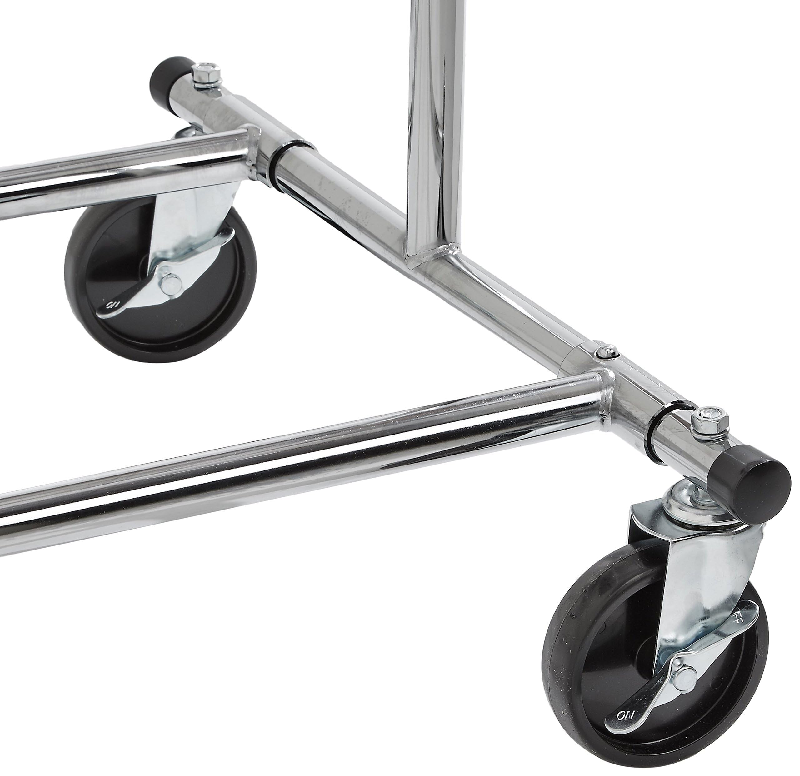 Amazon Basics Single Chrome Coat Rack - Sturdy & Space-Saving Hanging Organizer for Clothes, Hats, Bags | Perfect for Bedroom, Entryway, Dorm, Office & Closet Organization