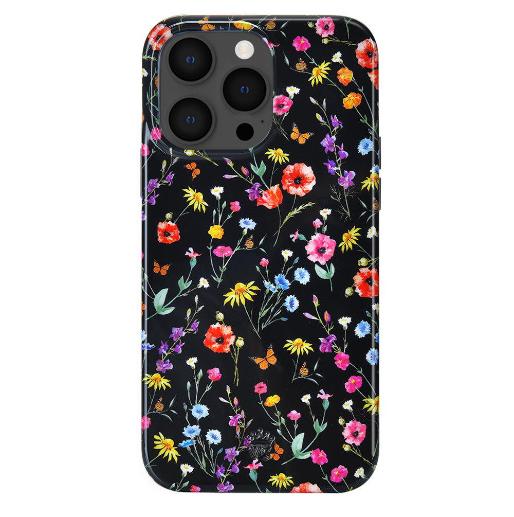 Black Wildflower iPhone Case - Durable Slim Protective Cover for iPhone [Model] - Perfect for Everyday Use, Travel & Outdoor Adventures