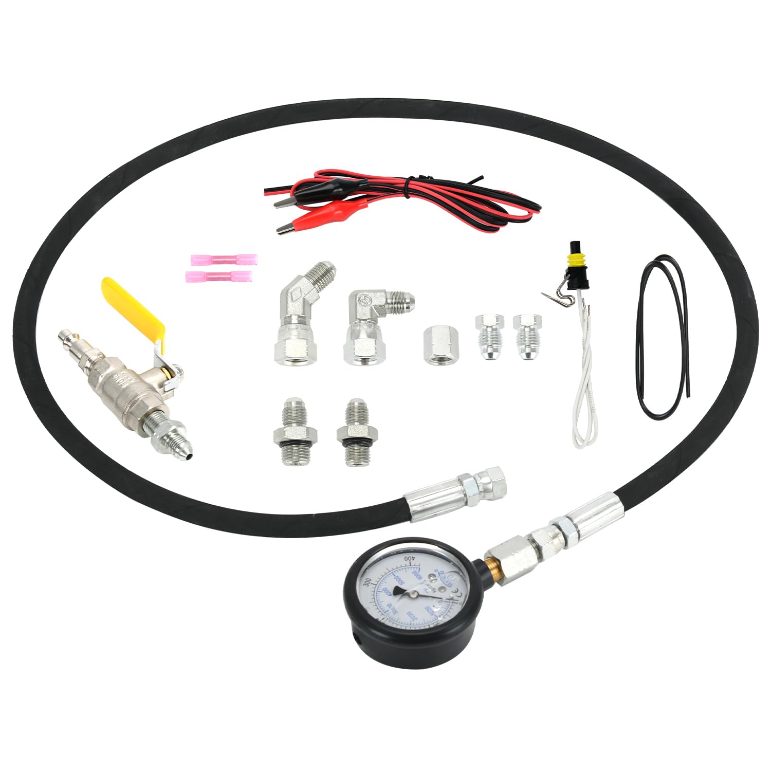 PTNHZ High Pressure & Air Leak Test Gauge Kit for Ford 6.0L 7.3L Powerstroke Diesel Engines (1994-2007) - Professional Diagnostic Tool for Engine Performance Testing & Leak Detection