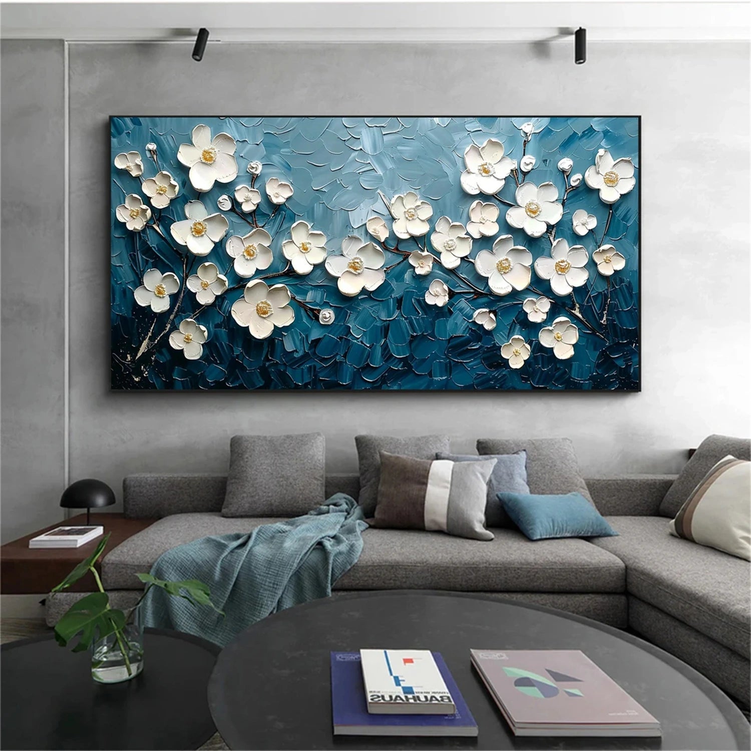 Flower and Tree Painting #FT117 - Handmade Canvas Art for Home & Office Decor | Perfect for Living Room, Bedroom, and Gift Giving