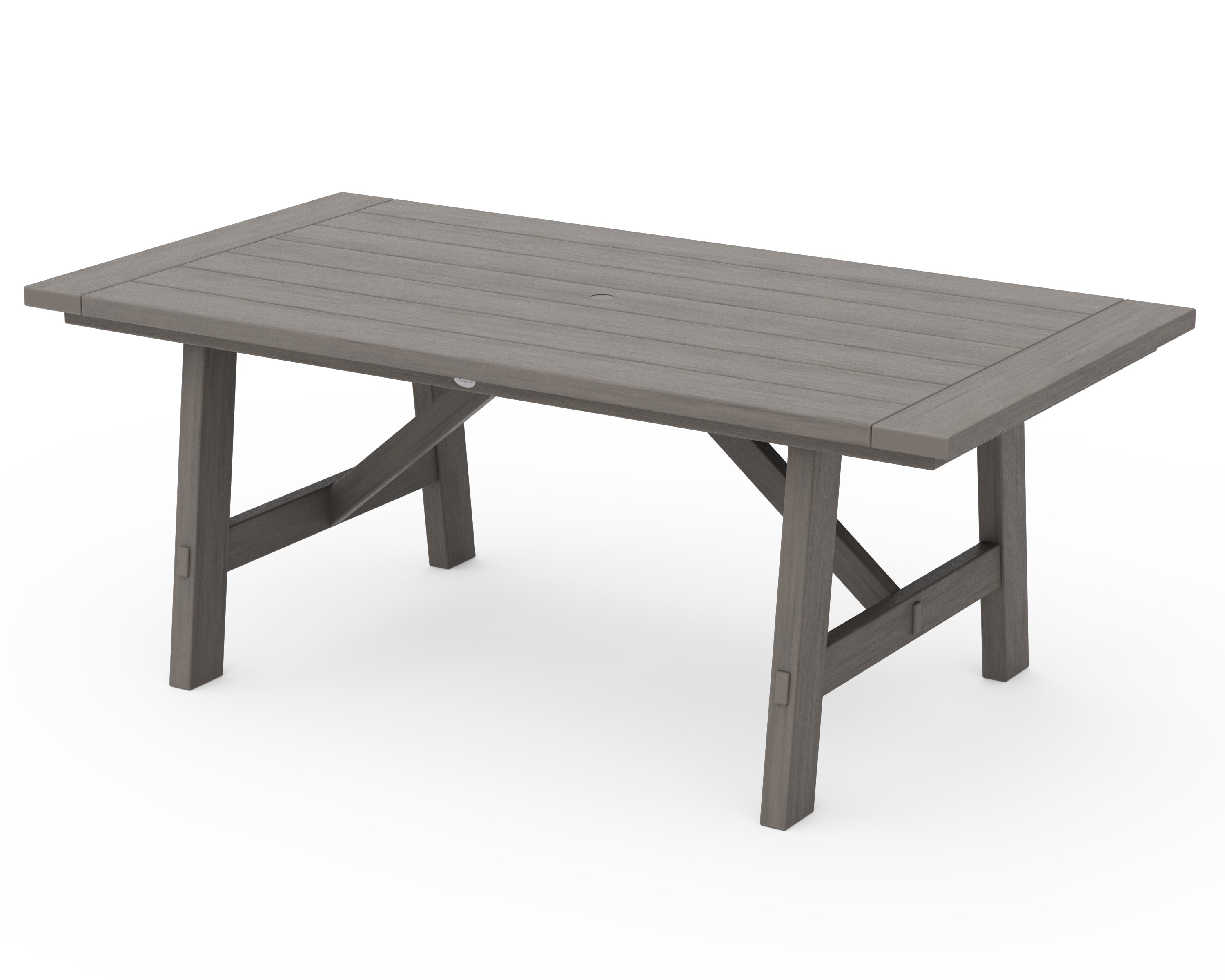 POLYWOOD Rustic Farmhouse Dining Table 39 x 75 Inches - Solid Wood Outdoor Patio Table for Backyard, Garden, and Farmhouse Decor