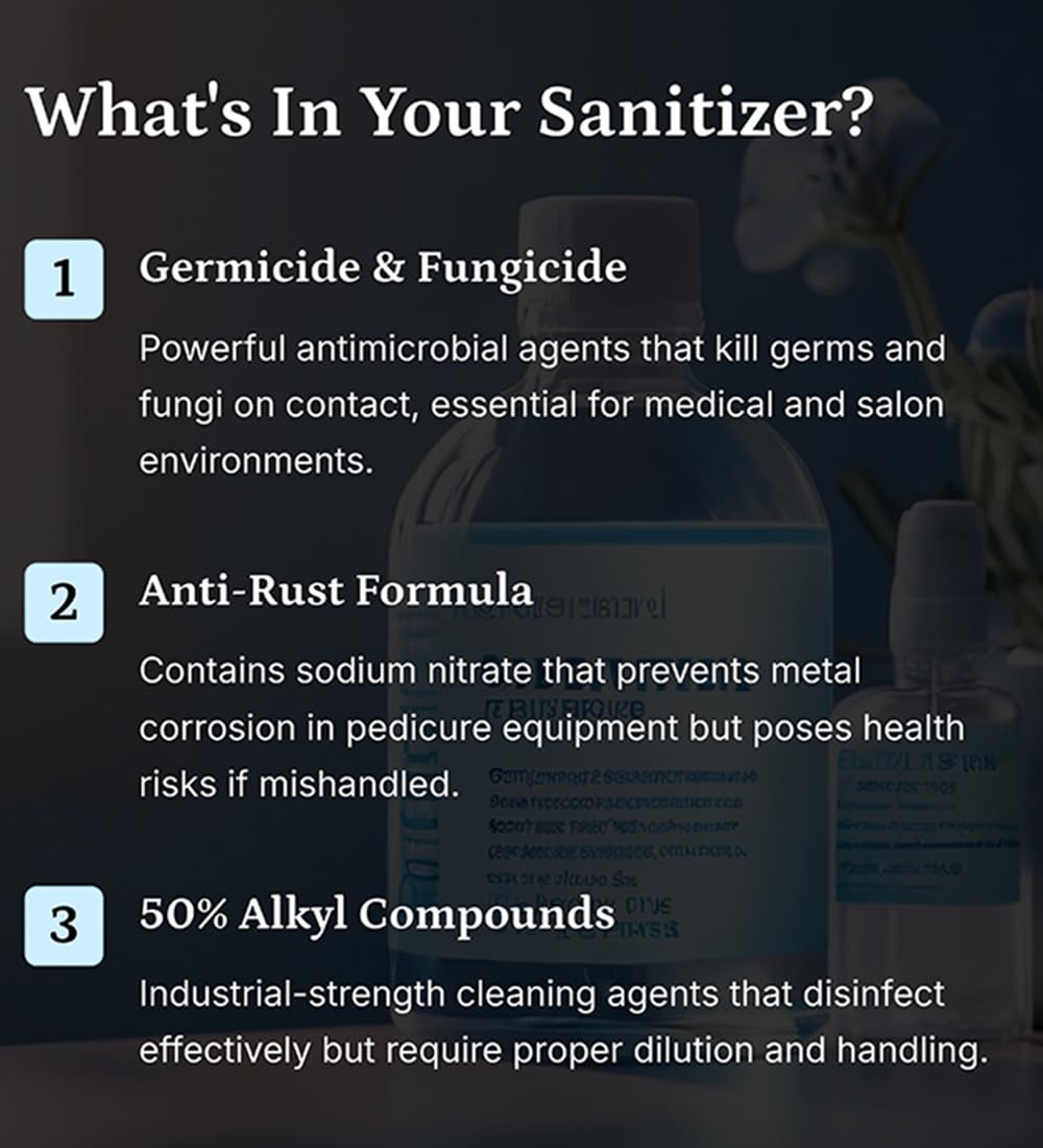 Barber Side London Disinfectant Solution - Salon Barbicide Jars, Medical & Athletic Use - Germicide Solution (Blue) 2 x 500ml (1 Liter) - Ideal for Barber Shops, Nail Salons & Sports Equipment Sanitization