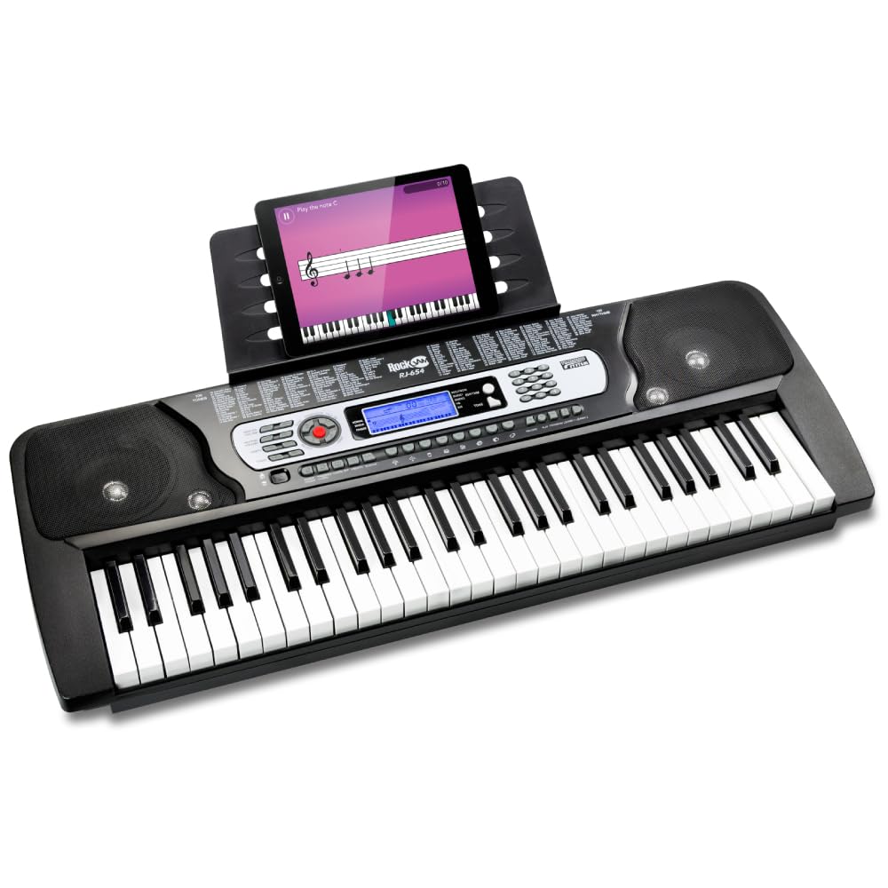 RockJam 54-Key Portable Electronic Keyboard with LCD Screen, Piano Maestro App & 30 Songs - Perfect for Beginners, Home Practice & Music Education