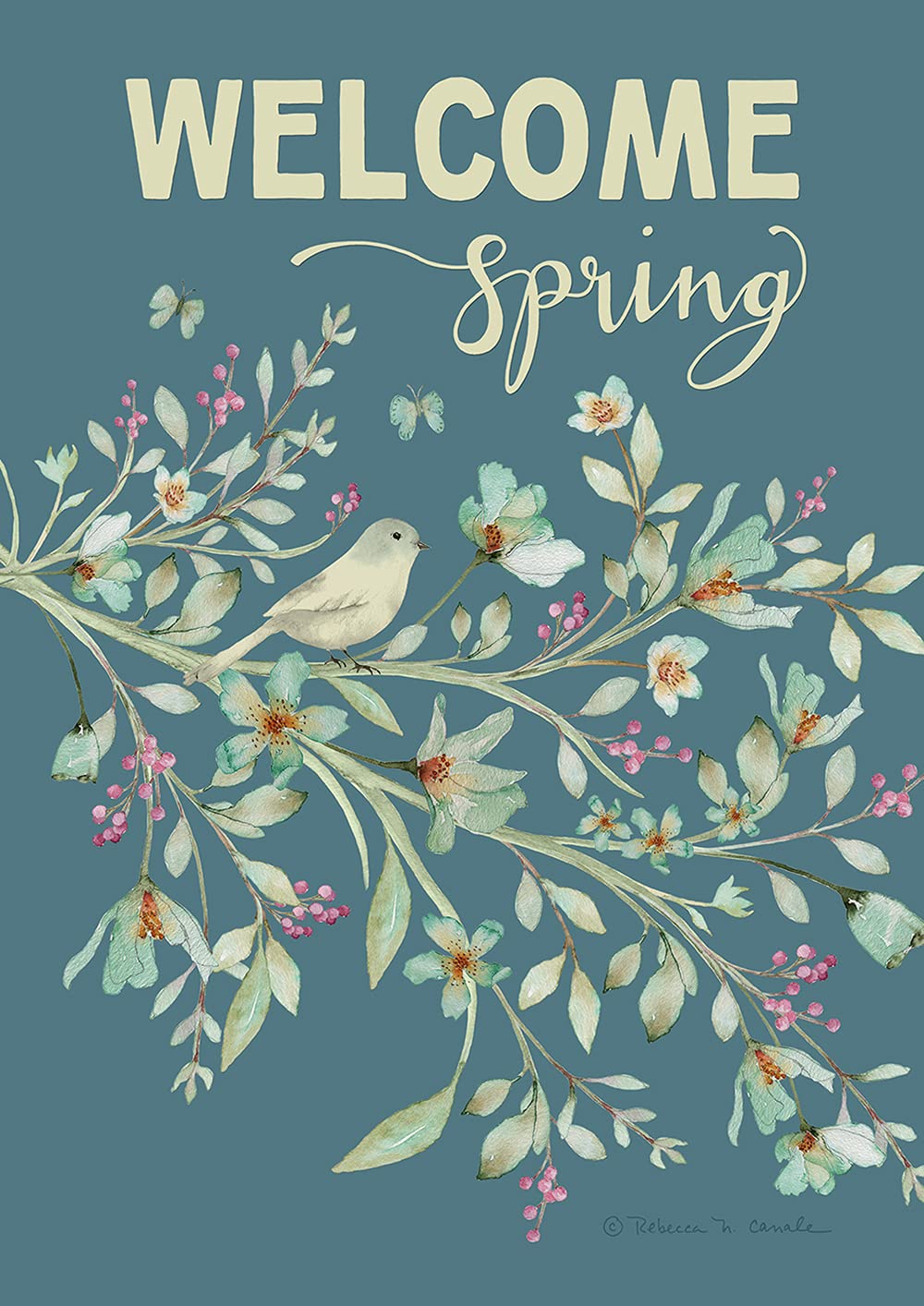 Toland Home Garden 12x18 Inch Double Sided Spring Welcome Birds Garden Flag - Outdoor Decorative Flower Yard Flag for House, Porch & Lawn Decor | Perfect for Spring Season, Easter Decorations & Front Yard Displays