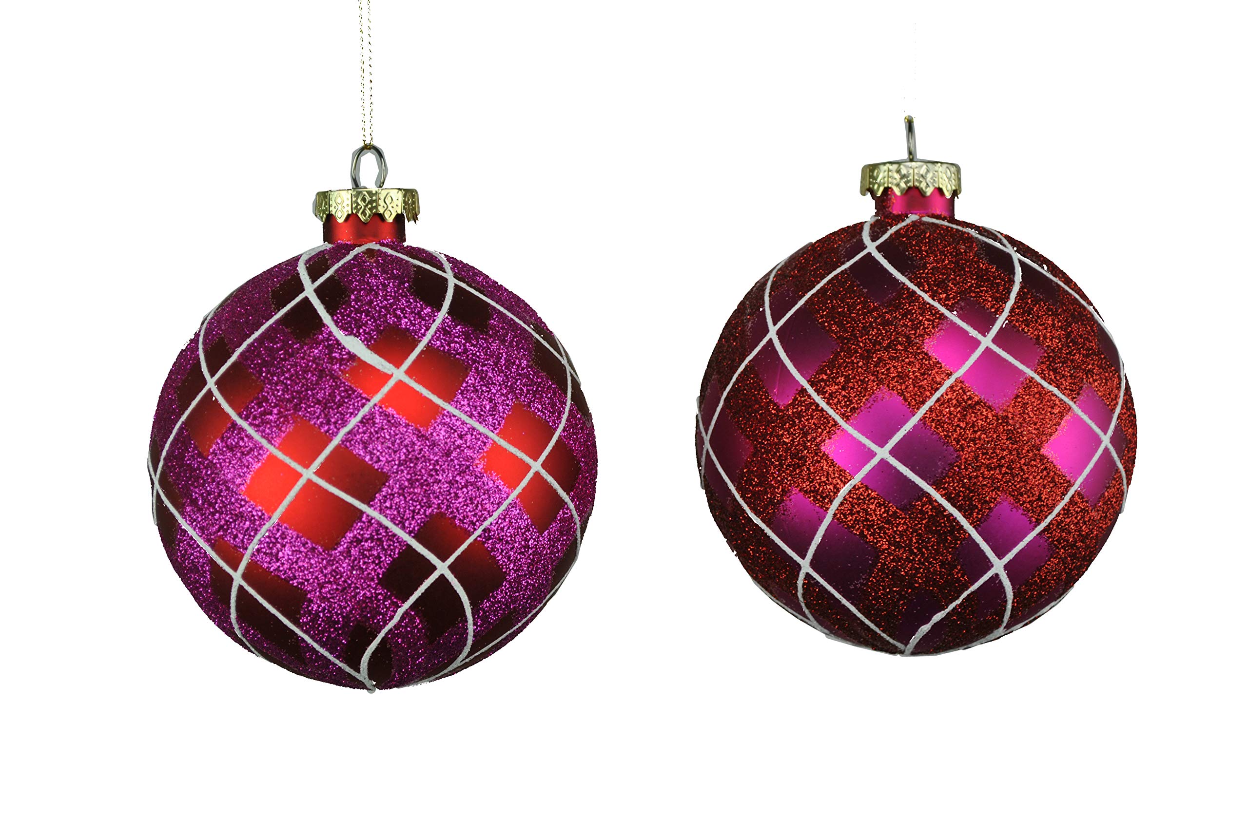 4 Pack Red & White 100mm Christmas Ball Ornaments - Perfect for Holiday Tree Decorations, Party Favors, and Festive Home Decor