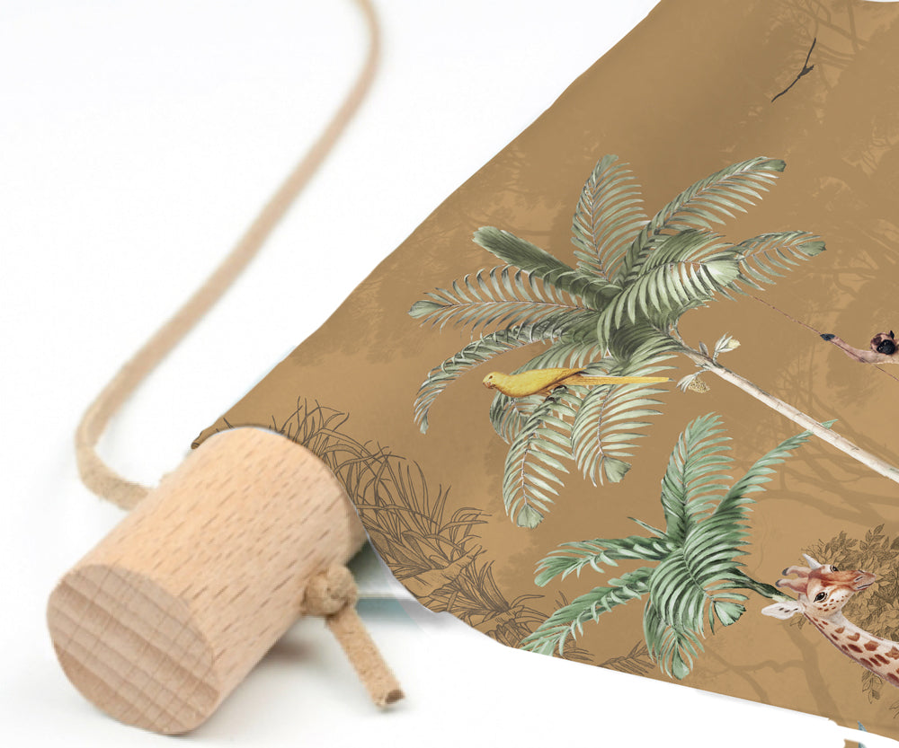 Wildlife's Playground Ochre Textile Poster - Nature-Inspired Wall Art for Home & Office Decor