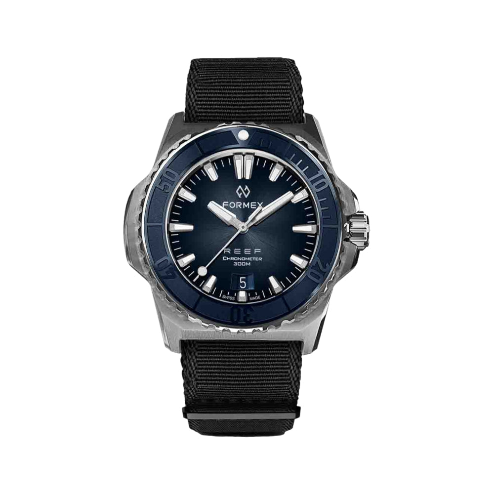 Men's REEF Automatic Chronometer COSC Certified 300M Water Resistant Dive Watch - 39.5mm Blue Dial - Perfect for Scuba Diving, Swimming & Everyday Wear